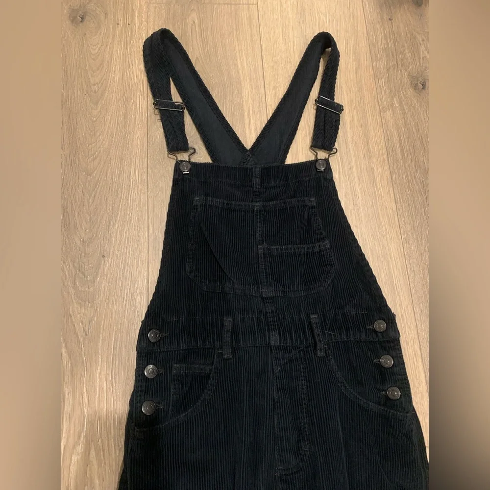 Free People We The Free Ziggy Black Corduroy Bib Overalls